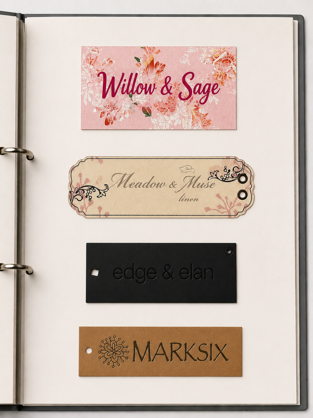 Colorful hang tags